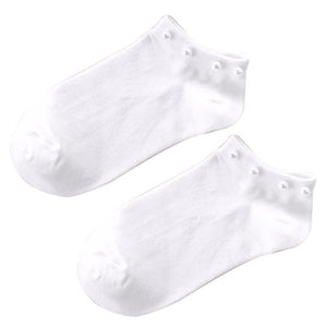 Solid Faux Pearl Socks