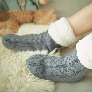 Solid Cotton Wool Bed Socks