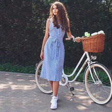 Load image into Gallery viewer, Blue Striped Sleeveless Dress