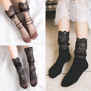 Sexy Retro Lace Floral Socks