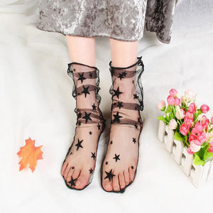 Sexy Retro Lace Floral Socks