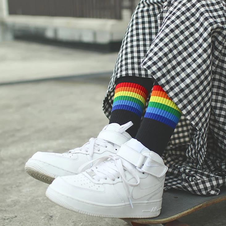 Hiphop Rainbow High Socks