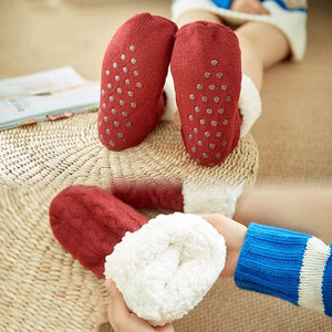 Solid Cotton Wool Bed Socks