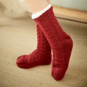 Solid Cotton Wool Bed Socks