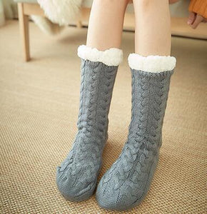 Solid Cotton Wool Bed Socks